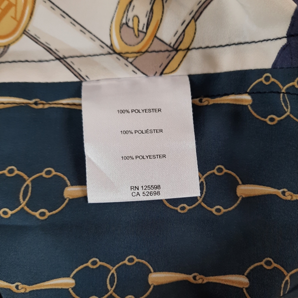 Adrienne Vittadini Horsebit Belt Rope Print Top - Picture 4 of 8